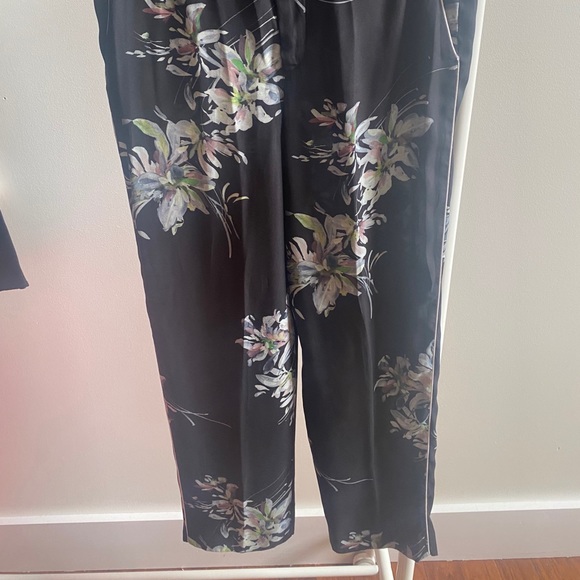 Black Floral Print Wrap Blouse - Picture 2 of 3